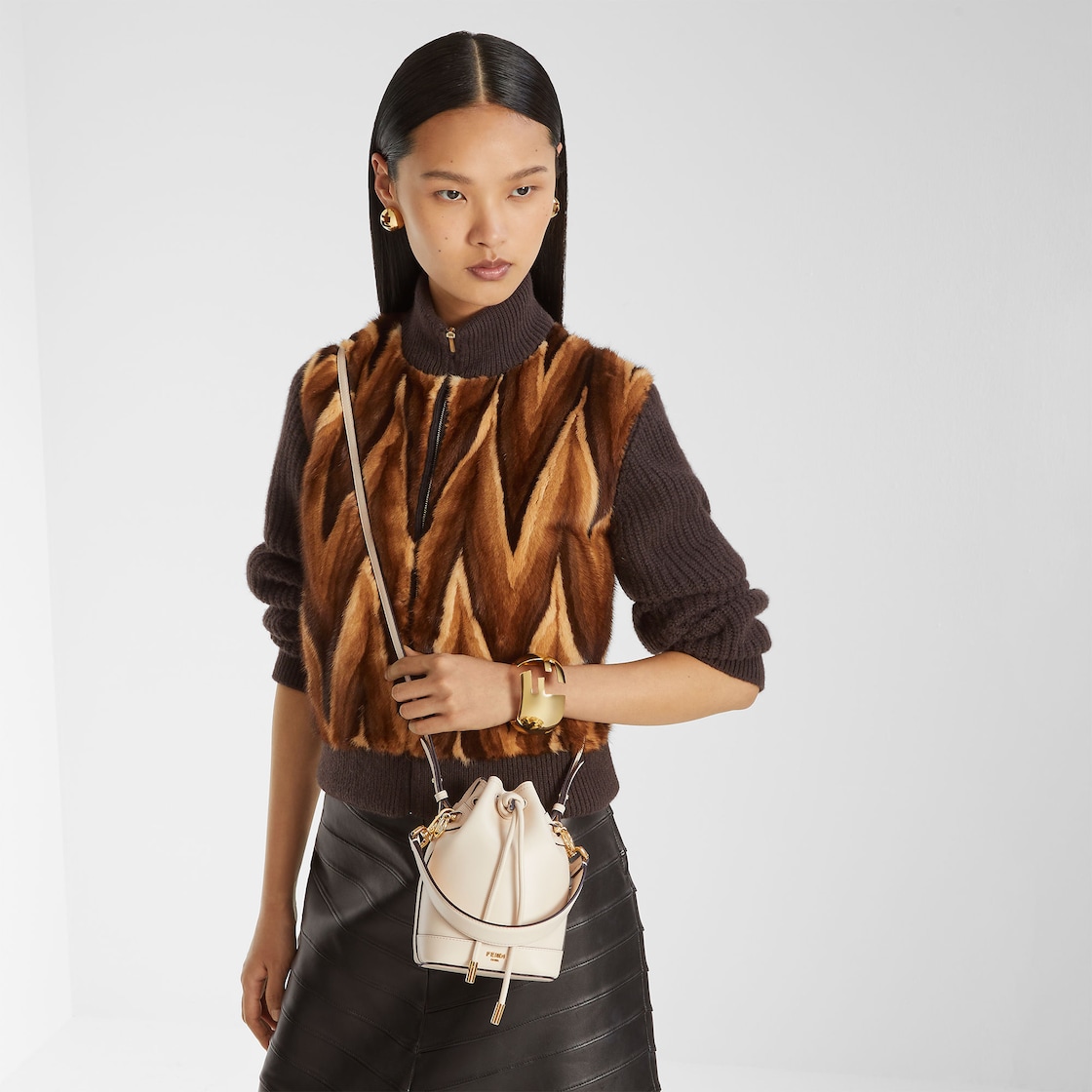 FENDI Mon Tresor Camelia leather mini-bag - Image 4